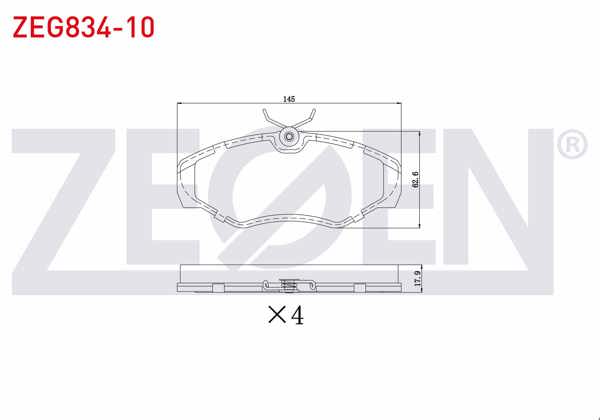 ZEGEN ZEG834-10 | Fren Balata Ön Renault Traffic II 1.9 DCI-2.0 DCI 2001-2014 / Opel Vivaro (J7) 1.9 Dı-2.0 CDTI-2.5 Dtı 2002-2014 / Vivaro (X83) 2.0 CDTI 2015 -