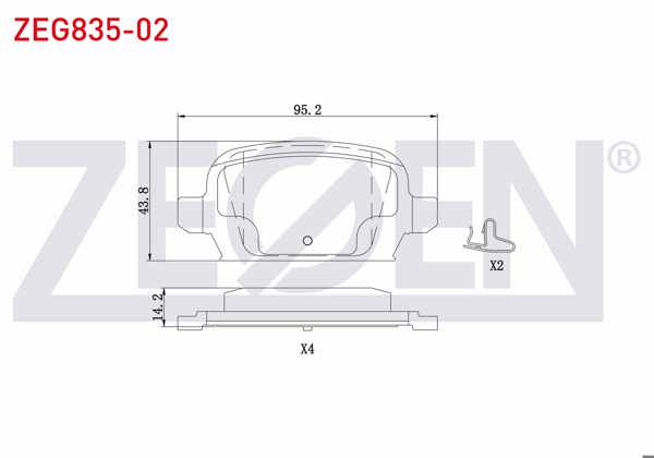 ZEGEN ZEG835-02 | Fren Balata Arka Opel Combo C 1.3 CDTI 2001-2006 / Combo C 1.7 CDTI 2001-2006 / Combo C 1.7 CDTI 2001-2006