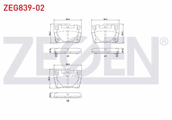 ZEGEN ZEG839-02 | Fren Balata Arka Ikazlı Toyota Rav4 II (Cla2_, Xa2_, Zca2_, Aca2_) 1.8 Vvt-I 2000-2006
