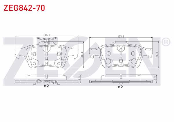 ZEGEN ZEG842-70 | Fren Balata Arka Ford Tourneo Connect 1.6 TDCI 2013-/ 1.5 TDCI 2013-/ Transit Connect 1.5 TDCI 2013-/ 1.6 TDCI 2013-/ Focus III 1.6İ 2011-2015 / Grand C-Max 1.6 TDCI 2011-/ Kuga II 1.6 16V 2013 -