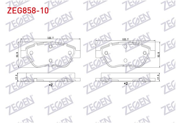 ZEGEN ZEG858-10 | Fren Balata Ön Fiat Doblo 1.3 Mjt 2001-2010 / Linea 1.3 Mjt 2007-/ Albea 1.3 Mjt 2007-/ Albea 1.2İ 2003-2007 /