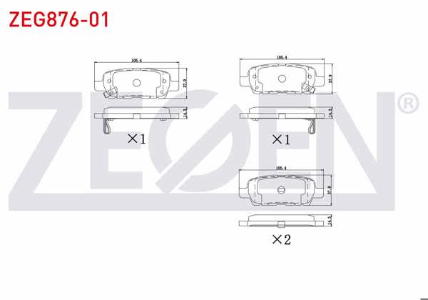 ZEGEN ZEG876-01 | Fren Balata Arka Nissan Qashqai 1.5 DCI 2007-2014 / Qashqai 1.6İ 2007-2014 / Qashqai 2.0 DCI 2007-2014 / X-Traıl 2.0 DCI 2007-2013 / X-Traıl 2.0İ 2007-2013 / Renault Koleos 2.0 DCI 2008-2014