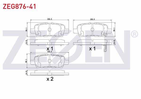 ZEGEN ZEG876-41 | Fren Balata Arka Ikazlı Suzuki G.Vitara II (Jt) 1.6 Vvt-I 2005-/ G.Vitara II (Jt) 2.0İ 2005-/ G.Vitara II (Jt) 1.9 Ddıs 2005-/ Nissan Juke 1.5 DCI 2010-/ Nissan Juke 1.6 Dıg-T 2010 -