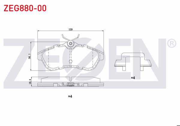 ZEGEN ZEG880-00 | Fren Balata Ön Citroen C3 (Fc) 1.6 HDI 2002-2009 / C3 (Fc) 1.6 90 Hp 2002-2009 / C2 (Jm) 1.6 2003-2009