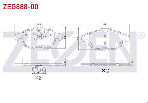 ZEGEN ZEG888-00 | Fren Balata Ön Opel Vectra C 1.6 16V 2002-2008 / Vectra C 1.9 CDTI 2002-2008 / Vectra C 2.0 Dtı 2002-2008 / Vectra C 2.2 16V 2002-2008 / Sıgnum 2.0 Dtı 2003 -