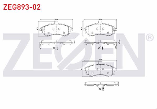 ZEGEN ZEG893-02 | Fren Balata Ön Ikazlı Hyundai Elantra 1.6İ 2001-2007 / Matrix (Fc) 1.5 CRDI 2001-2010 / Matrix (Fc) 1.6 2001-2010 / Elantra 2.0 CRDI 2001-2007