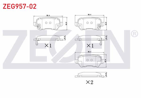 ZEGEN ZEG957-02 | Fren Balata Arka Ikazlı Opel Astra H 1.3 CDTI 2004-2010 / Astra H 1.6İ 2004-2010 / Astra G 1.6 16V 1998-2005 / Zafira B 1.9 CDTI 2005-2011 / Kia Ceed 1.6 CRDI 2012-/ Hyundai Ix20 1.4 CRDI 2010 -