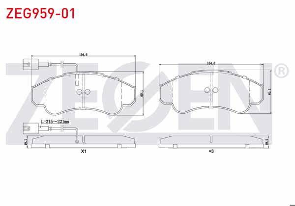 ZEGEN ZEG959-01 | Fren Balata Ön Fişli Fiat Ducato (244) 2.3 JTD 2002-2006 / Ducato (244) 2.8 JTD 2002-2006 / Citroen Jumper II 2.8 HDI 2002-2006 / Peugeot Boxer II 2.0 HDI 2002-2006 / Boxer II 2.8 HDI 2002-2006