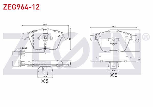 ZEGEN ZEG964-12 | Fren Balata Ön Fişli Audi A8 2.8 2003-2010 / A8 4.2 V8 TDI 2003-2010 / A8 3.0 TFSI 2003-2010 / A4 2.0 TFSI 2004-2008 / Seat Exeo 1.6 2008-/ Leon 2.0 FSI 2005-2012 / Leon 1.8 TSI 2005-2012