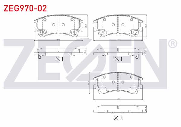 ZEGEN ZEG970-02 | Fren Balata Ön Ikazlı Tel Delikli Mazda 6 (Gg,Gy) 2.0İ 2002-2007 / Mazda 6 (Gg,Gy) 2.3İ 2002-2007