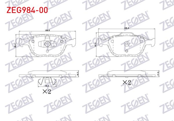 ZEGEN ZEG984-00 | Fren Balata Ön Ford Transit Connect 1.8 TDCI 2002-2013 / Tourneo Connect 1.8 TDCI 2002-2013 / Focus I (Daw,Dbw) 2.0İ 16V 1998-2004