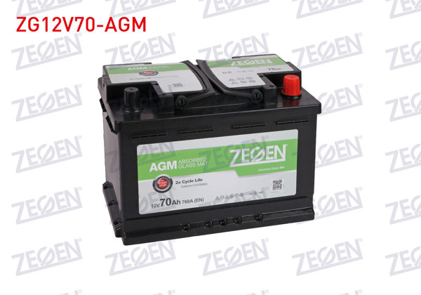 ZEGEN ZG12V70-AGM | Aku Agm Start / Stop L3 12V 70 Ah (278X175x190)