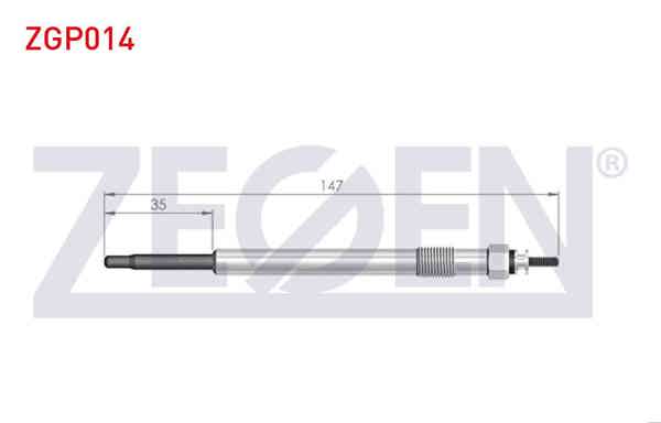 ZEGEN ZGP014 | Kızdırma Buji 11,5V Citroen Jumper III 2.2Hdı 2006-2014 / Peugeot Boxer III 2.2Hdı 2006-2014 / Ford Transit (V347) 2.2 TDCI 2006-2014 / Mondeo III 2.0 TDCI 2000-2007 / Jaguar X-Type 2.0D 2006-2009 | 10 Adet