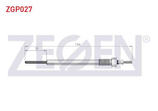 ZEGEN ZGP027 | Kızdırma Buji 11V Hyundai Starex 2.5 TD 1997-2007 / H1 Starex 2.5Crdı 2008-/ H100 (Kamyonet) 2.5D 1993-2004 / Kia Sorento I (Jc) 2.5Crdı 2002-2006 | 10 Adet