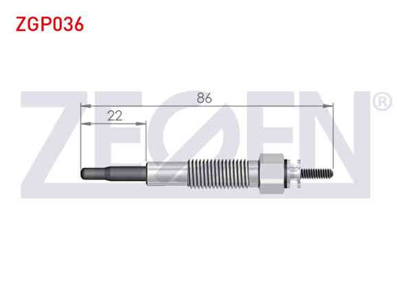 ZEGEN ZGP036 | Kızdırma Buji 12V Kia Pregıo (Tb) 2.7D 1997-2002 / Kia Bongo K2700 2.7D 1999-| 10 Adet