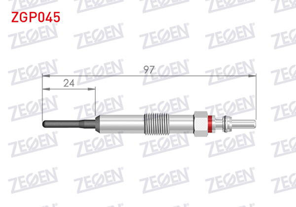 ZEGEN ZGP045 | Kızdırma Buji 4,4V Nissan Qashqai (J11) 1.5 DCI 2014-/ Duster 1.5 DCI 2010-/ Lodgy 1.5 DCI 2008-/ Renault Fluence 1.5 DCI 2012-/ Megane III (Bz0) 1.5 DCI 2008-2015 / Symbol III 1.5 DCI 2012-(Euro 5) | 10 Adet