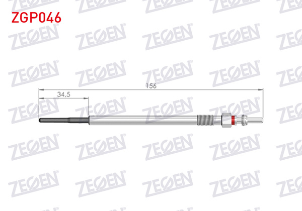 ZEGEN ZGP046 | Kızdırma Buji 4,4V Doblo (152,263) 1.6Mjt 2010-/ Egea 1.6Mjt 2015-/ Linea (323) 1.6Mjt 2007-/ Opel Insignia 1.6Cdtı 2008-| 10 Adet