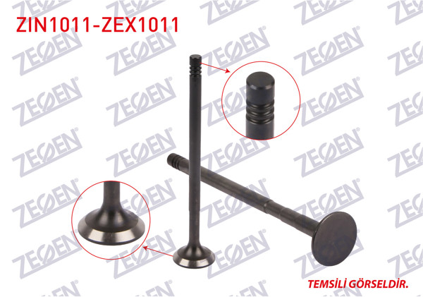 ZEGEN ZIN1011-ZEX1011 | Subap Takım (Nıtrasyonlu) Fiat Fiorino / Idea / Linea / Panda / Punto / Qubo Benzinli 1.4 8V (169 A4.000)