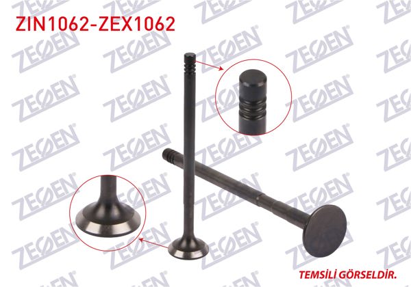 ZEGEN ZIN1062-ZEX1062 | Subap Takım (Nıtrasyonlu) Renault Megane 1.4 TCE 16V 140 Bg Eng. (H4j700)