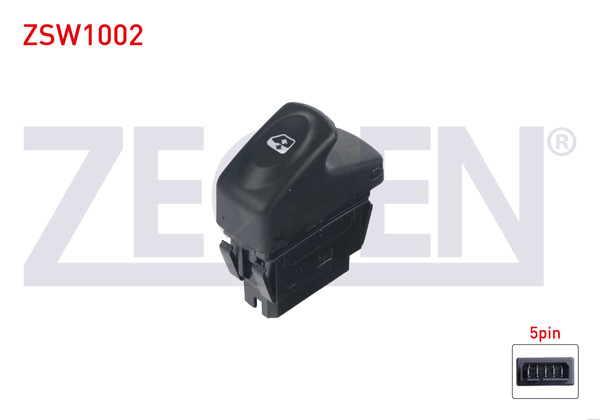 ZEGEN ZSW1002 | Cam Açma Anahtarı Tekli Turuncu Işık 5 Pin Renault Clio II-Kangoo 1998-2008