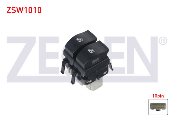 ZEGEN ZSW1010 | Cam Açma Anahtarı Çiftli Turuncu Işık 10 Pin Renault Megane II-Scenic II-Laguna II 2002-2009