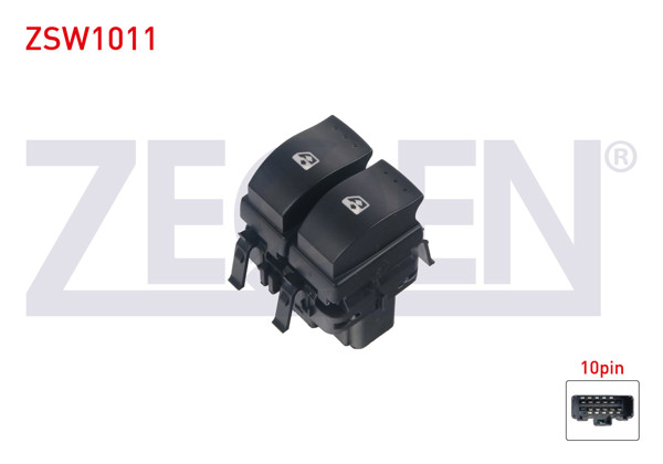 ZEGEN ZSW1011 | Cam Açma Anahtarı Çiftli Turuncu Işık 10 Pin Renault Megane II-Master II 1998-2010 / Traffic II 2001-2014