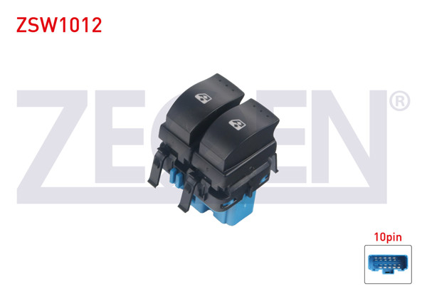 ZEGEN ZSW1012 | Cam Açma Anahtarı Çiftli Turuncu Işık 10 Pin Renault Megane II-Scenic II 2002-2009