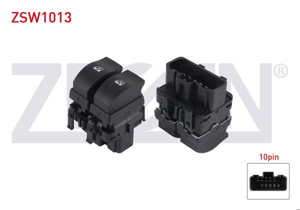 ZEGEN ZSW1013 | Cam Açma Anahtarı Çiftli Turuncu Işık 10 Pin Renault Clio III-Laguna III-Scenic II-Megane II-Symbol II 2005-/ Traffic III 2014 -