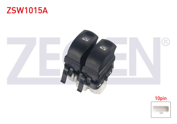 ZEGEN ZSW1015A | Cam Açma Anahtarı Çiftli Beyaz Soketlı Turuncu Işık 10 Pin Renault Clio III 2005-2012 / Modus 2004-/ Clio Symbol-Twingo 1998-2005