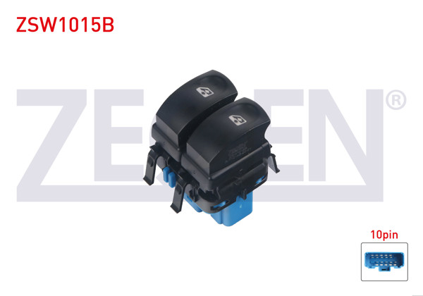 ZEGEN ZSW1015B | Cam Açma Anahtarı Çiftli Mavi Soketlı Turuncu Işık 10 Pin Renault Clio III 2005-2012 / Modus 2004-/ Clio Symbol-Twingo 1998-2005