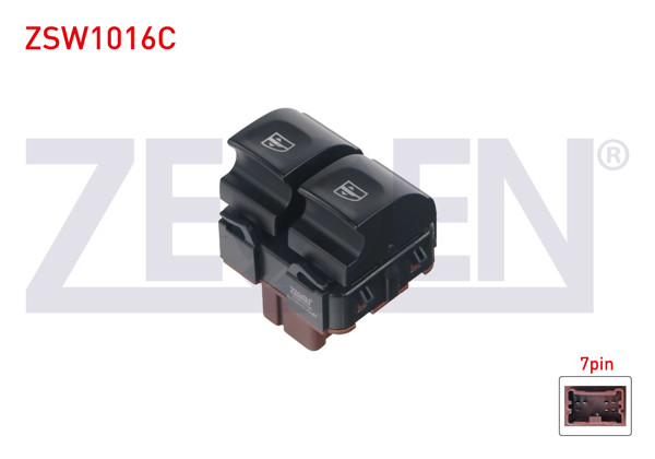 ZEGEN ZSW1016C | Cam Açma Anahtarı Çiftli Kahve Soketlı Beyaz Işık 7 Pin Renault Captur-Clio IV 2013-/ Kangoo 1998-2008 / Symbol II 2008-2012 / Dacia Logan II-Dokker-Sandero-Lodgy 2008 -