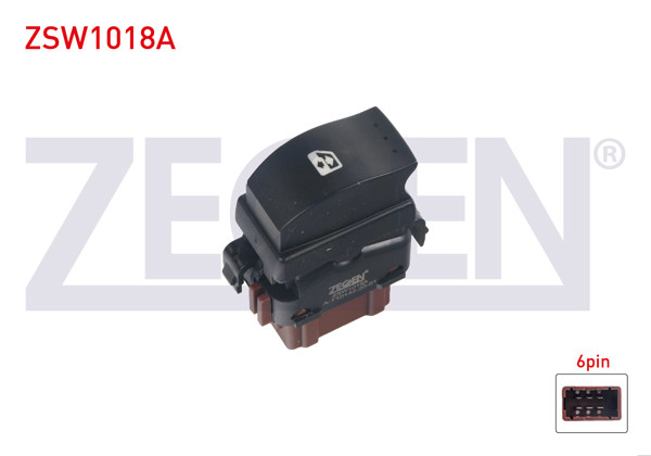 ZEGEN ZSW1018A | Cam Açma Anahtarı Tekli Kahve Soketlı Turuncu Işık 6 Pin Renault Traffic II 2001-2014 / Master II 1998-2010