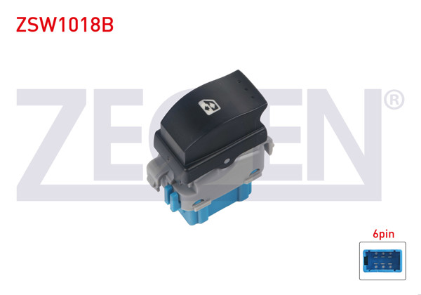 ZEGEN ZSW1018B | Cam Açma Anahtarı Tekli Mavi Soketlı Turuncu Işık 6 Pin Renault Kangoo 2008-/ Master III 2010 -