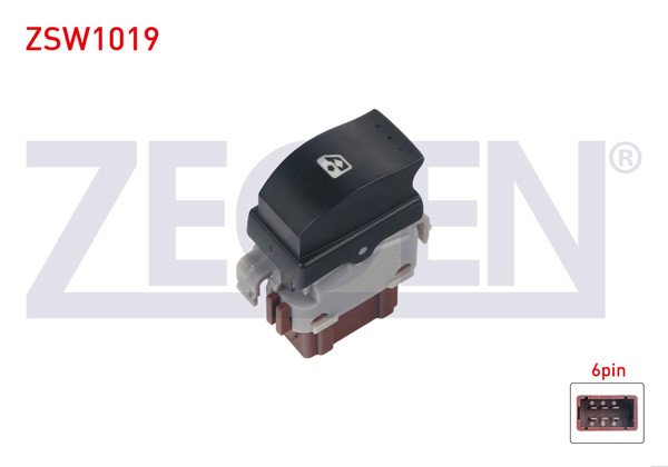 ZEGEN ZSW1019 | Cam Açma Anahtarı Tekli Turuncu Işık 6 Pin Renault Traffic II 2001-2014 / Master II 1998-2010