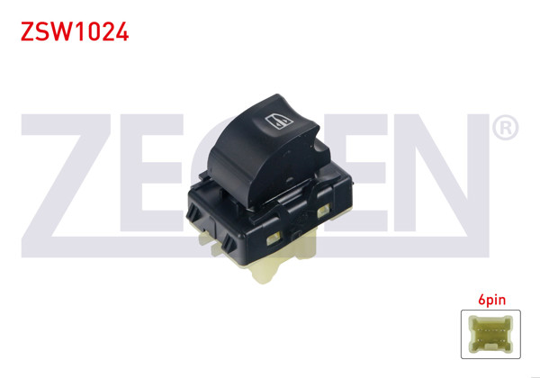 ZEGEN ZSW1024 | Cam Açma Anahtarı Tekli Turuncu Işık 6 Pin Renault Clio IV 2012 -