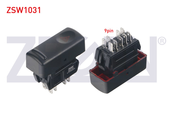 ZEGEN ZSW1031 | Flaşör Anahtarı 9 Pin Kırmızı Işık Renault R19 1988-2001
