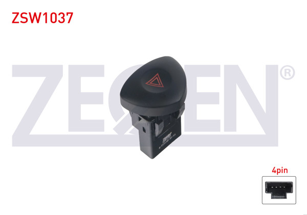 ZEGEN ZSW1037 | Flaşör Anahtarı 4 Pin Kırmızı Işık Renault Clio II-Master II-Kangoo 1998-2010 / Traffic II 2001-2014
