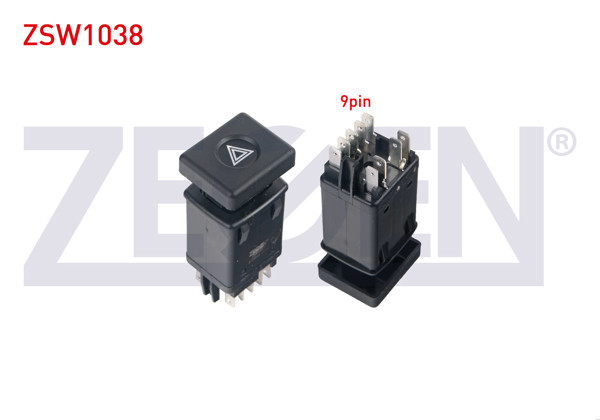 ZEGEN ZSW1038 | Flaşör Anahtarı 9 Pin Kırmızı Işık Renault R9 1985-2000