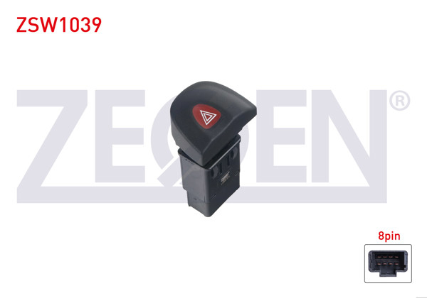 ZEGEN ZSW1039 | Flaşör Anahtarı 8 Pin Kırmızı Işık Renault Megane I 1996-2003