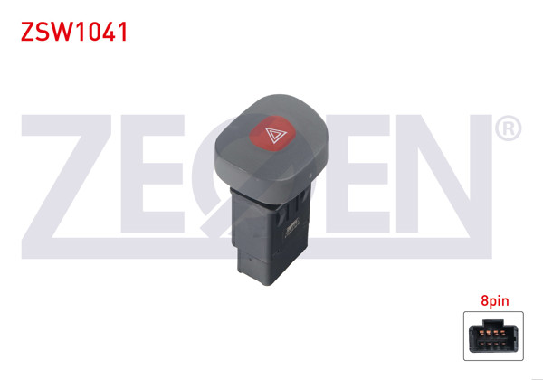 ZEGEN ZSW1041 | Flaşör Anahtarı 8 Pin Kırmızı Işık Renault Clio II 1998-2005