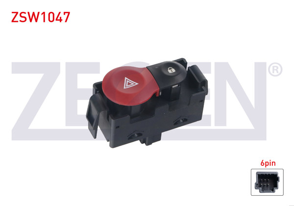 ZEGEN ZSW1047 | Kapı Kilit Ve Flaşör Anahtarı 6 Pin Renault Clio III 2005-2012