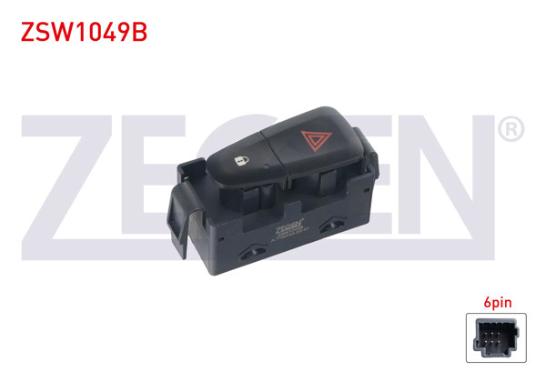ZEGEN ZSW1049B | Kapı Kilit Ve Flaşör Anahtarı 6 Pin Renault Megane III-Scenic III 2008-2015 / Dacia Lodgy-Sandero-Dokker 2008 -