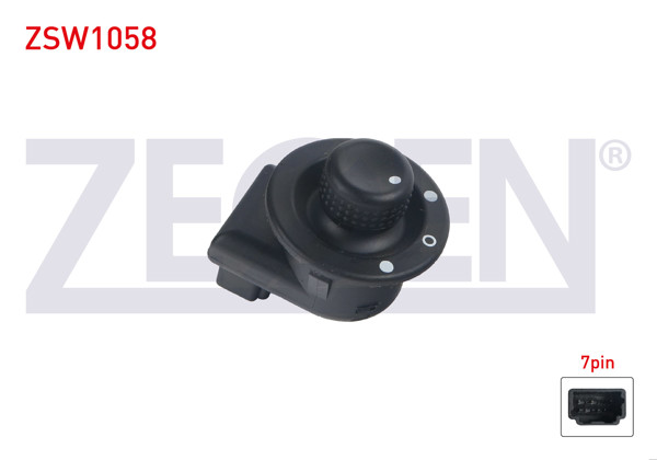 ZEGEN ZSW1058 | Ayna Ayar Düğmesi 7 Pin Renault Clio II-Megane II-Kangoo-Master II 1998-2010