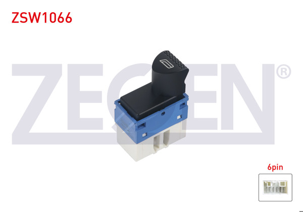 ZEGEN ZSW1066 | Cam Açma Anahtarı Tekli Mavi 6 Pin Turuncu Işık Fiat Albea-Palio-Strada 1996-2005
