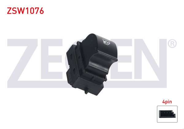 ZEGEN ZSW1076 | Cam Açma Anahtarı Tekli Kırmızı Işık 4 Pin Fiat Linea 2007 -