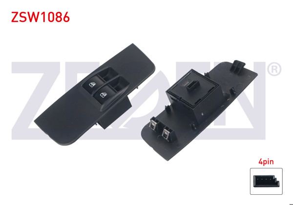 ZEGEN ZSW1086 | Cam Açma Anahtarı Çiftli Çerçeveli Yesıl Işık 4 Pin Fiat Palio 1996-2005 / Linea 2007 -