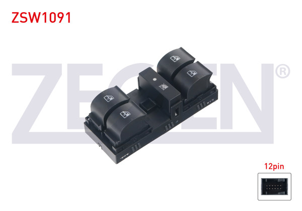 ZEGEN ZSW1091 | Cam Açma Anahtar Grup Yesıl Işık 12 Pin Fiat Doblo 2010-/ Opel Combo D 2012 -