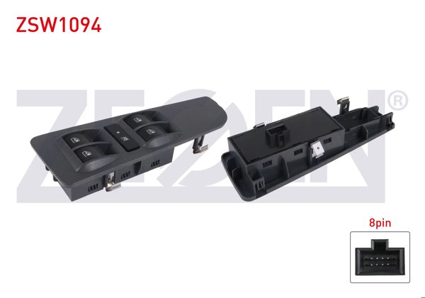 ZEGEN ZSW1094 | Cam Açma Anahtar Grup Yesıl Işık 8 Pin Fiat Linea 2007-/ Grande Punto 2005-2012