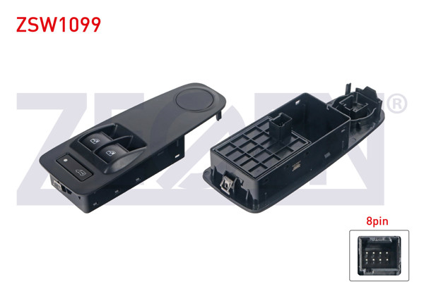 ZEGEN ZSW1099 | Cam Açma Anahtarı Çiftli Çerçeveli 8 Pin Fiat Ducato 2006-/ Citroen Jumper 2006-/ Peugeot Boxer 2006 -