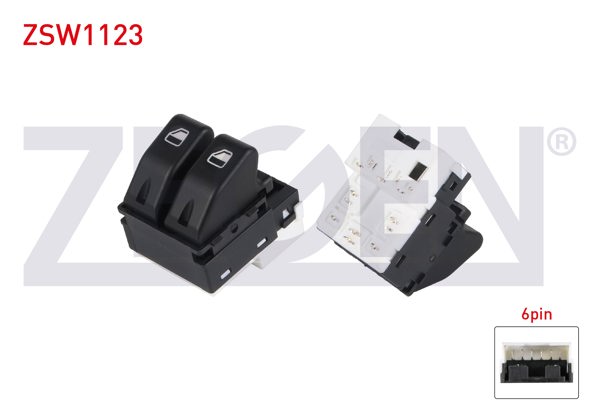 ZEGEN ZSW1123 | Cam Açma Anahtarı Çiftli 6 Pin Fiat Palio 2003 -